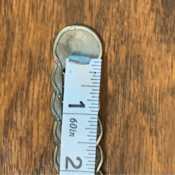 Vintage Belt Stretch Silver-Tone Medallion Cinch Belt Coin Style - Picture 9 of 10